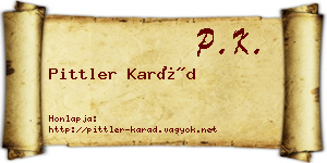 Pittler Karád névjegykártya